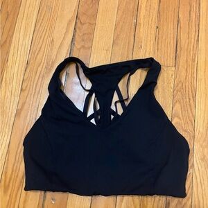 Stylish Black Strappy Sports Bra